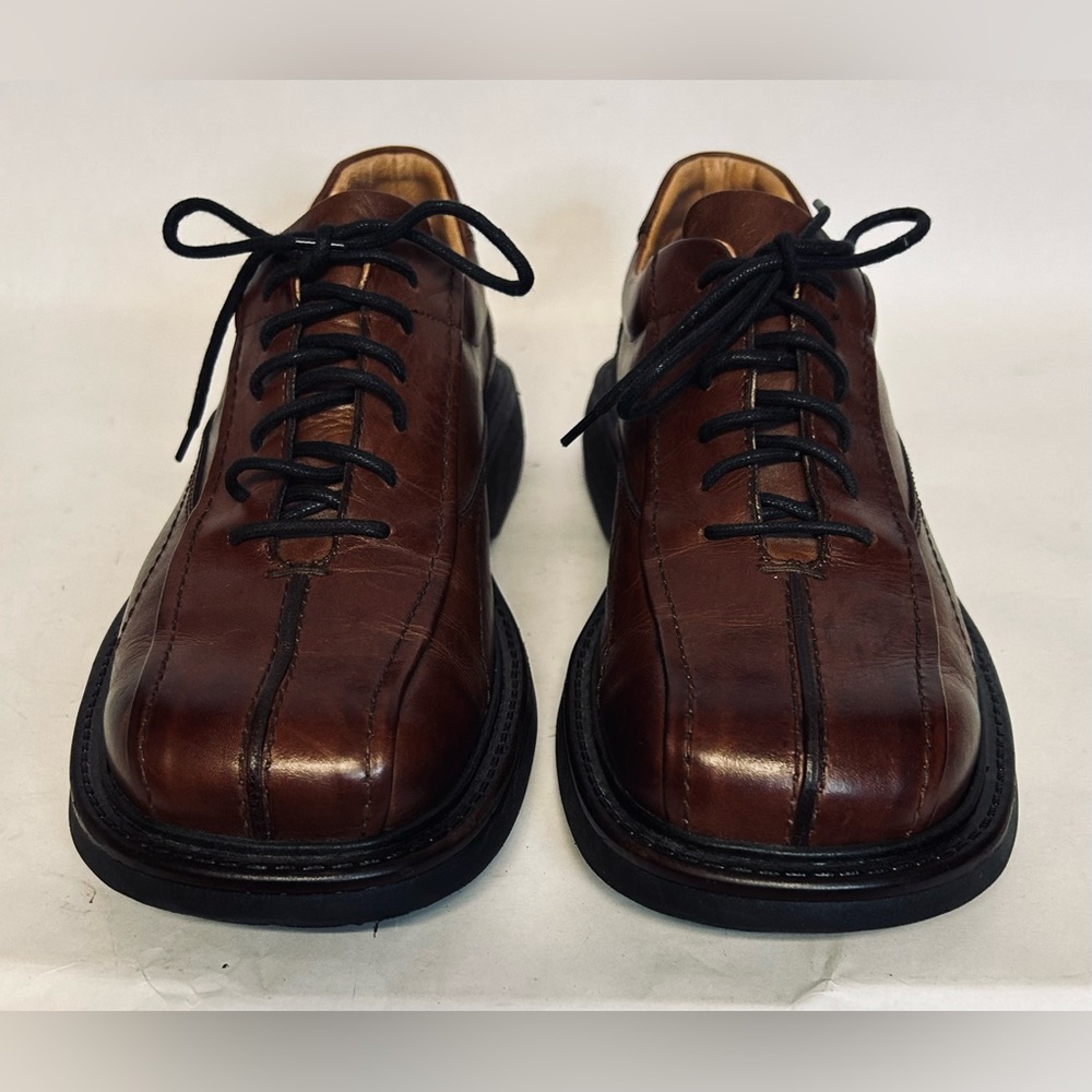 London Underground Shoes Mens 10.5 Maltese Square Toe Oxford Casual Brown LaceUp